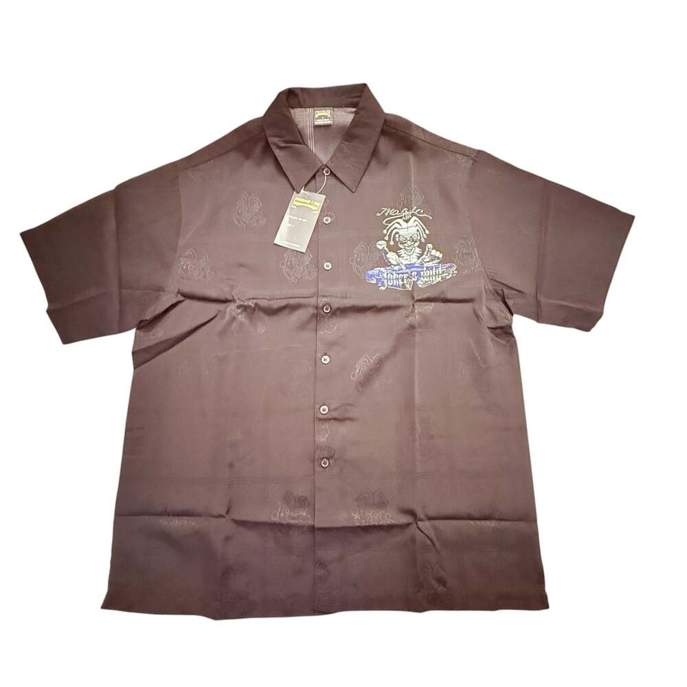 NWT New Cruizin Low Magic Joker's Wild Short Sleeve Button-Down Shirt Large